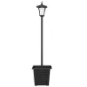 Farola Solar Exterior de Jardín con Macetero Poste de Aluminio IP44 Encendido/Apagado Automático 33x33x160 cm Negro - Ogal.Es
