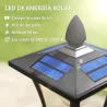 Farola Solar Exterior de Jardín con Macetero Poste de Aluminio IP44 Encendido/Apagado Automático 33x33x160 cm Negro - Ogal.Es