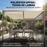 Pérgola de Jardín 3x4 m con Protección UPF 50+ Gazebo con Techo Ajustable Estructura de Metal para Exterior Crema - Ogal.Es
