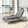 Cojín para Banco Exterior con Correas de Sujeción Protección UV50+ Rebote Lento Interior Exterior 198x65x13 cm Gris - Ogal.Es