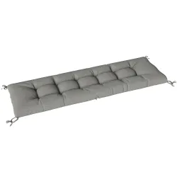 Cojín para Banco Exterior con Correas de Sujeción Protección UV50+ Rebote Lento Interior Exterior 198x65x13 cm Gris - Ogal.Es
