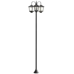 Farola Solar Exterior de Jardín de Aluminio con 3 Cabezales con Encendido/Apagado Automático IP44 40x34,5x188 cm... - Ogal.Es