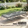 Cojín para Banco Exterior con Correas de Sujeción Protección UV50+ Rebote Lento Interior Exterior 198x65x13 cm Gris - Ogal.Es