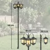 Farola Solar Exterior de Jardín de Aluminio con 3 Cabezales con Encendido/Apagado Automático IP44 40x34,5x188 cm... - Ogal.Es