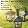 Farola Solar Exterior de Jardín de Aluminio con 3 Cabezales con Encendido/Apagado Automático IP44 40x34,5x188 cm... - Ogal.Es