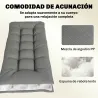 Cojín para Banco Exterior con Correas de Sujeción Protección UV50+ Rebote Lento Interior Exterior 198x65x13 cm Gris - Ogal.Es