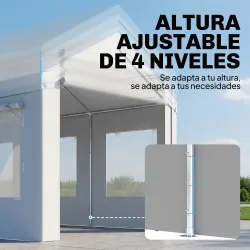 Garaje Exterior para Coche 3x6 m Impermeable de PE Resistente Marco de Acero Galvanizado Altura Ajustable Blanco - Ogal.Es