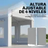 Garaje Exterior para Coche 3x6 m Impermeable de PE Resistente Marco de Acero Galvanizado Altura Ajustable Blanco - Ogal.Es