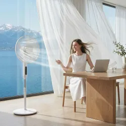 Ventilador de Pie con Control Remoto Función Wifi Altura Ajustable 3 Velocidades 3 Modos Oscilación Temporizador... - Ogal.Es