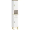 Columna de Baño Estrecha con Estantes Ajustables Cajón Compartimento Abierto 31,5x29,7x171,5 cm Blanco - Ogal.Es