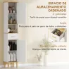 Columna de Baño Estrecha con Estantes Ajustables Cajón Compartimento Abierto 31,5x29,7x171,5 cm Blanco - Ogal.Es