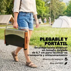 Barbacoa de Carbón Plegable Barbacoa Portátil 50,5x34x33 cm con Bandeja de Carbón Extraíble para Camping Picnic ... - Ogal.Es