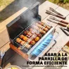 Barbacoa de Carbón Plegable Barbacoa Portátil 50,5x34x33 cm con Bandeja de Carbón Extraíble para Camping Picnic ... - Ogal.Es
