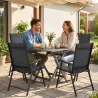 Conjunto de 4 Sillas de Jardín Exterior Plegables con Respaldo Alto y Reposabrazos para Terraza Playa 58x62x97 c... - Ogal.Es