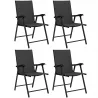 Conjunto de 4 Sillas de Jardín Exterior Plegables con Respaldo Alto y Reposabrazos para Terraza Playa 58x62x97 c... - Ogal.Es
