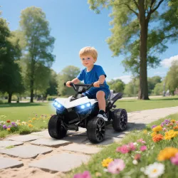 Quad Eléctrico para Niños 6 V Quad para Niños de 18 a 56 Meses Velocidad hasta 3?km/h Faros y Música 70x42x45 cm... - Ogal.Es