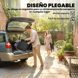 Conjunto de 4 Sillas de Jardín Exterior Plegables con Respaldo Alto y Reposabrazos para Terraza Playa 58x62x97 c... - Ogal.Es
