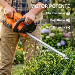 Cortasetos Batería 18V con Batería de 2000mAh Hoja de Doble Acción 51 cm Motor sin Escobillas y Cargador Naranja - Ogal.Es