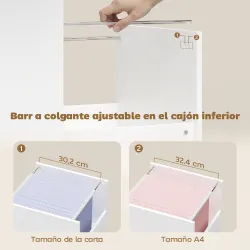 Mueble para Impresora con Ruedas Mesa para Impresora con Estantes Abiertos y Cajón para Documentos Tamaño A4 Blanco - Ogal.Es