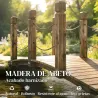 Puente de Jardín de Madera 1,51 m Puente Decorativo para Estanques Rústico con Barandillas de Seguridad Carbonizado - Ogal.Es