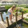 Puente de Jardín de Madera 1,51 m Puente Decorativo para Estanques Rústico con Barandillas de Seguridad Carbonizado - Ogal.Es