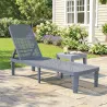 Tumbona Reclinable de Jardín Exterior con Respaldo Ajustable en 4 Posiciones y Marco de PP 191x55x35,5 cm Gris O... - Ogal.Es