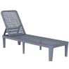 Tumbona Reclinable de Jardín Exterior con Respaldo Ajustable en 4 Posiciones y Marco de PP 191x55x35,5 cm Gris O... - Ogal.Es