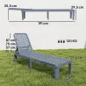 Tumbona Reclinable de Jardín Exterior con Respaldo Ajustable en 4 Posiciones y Marco de PP 191x55x35,5 cm Gris O... - Ogal.Es