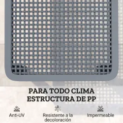 Tumbona Reclinable de Jardín Exterior con Respaldo Ajustable en 4 Posiciones y Marco de PP 191x55x35,5 cm Gris O... - Ogal.Es
