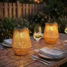 Set de 2 Farolas Solares Exterior Linternas Jardín de Ratán Colgantes con Encendido y Apagado Automático IP44 Ma... - Ogal.Es