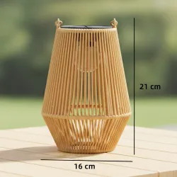 Set de 2 Farolas Solares Exterior Linternas Jardín de Ratán Colgantes con Encendido y Apagado Automático IP44 Ma... - Ogal.Es