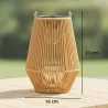 Set de 2 Farolas Solares Exterior Linternas Jardín de Ratán Colgantes con Encendido y Apagado Automático IP44 Ma... - Ogal.Es