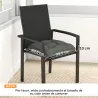 Set de 4 Cojines para Sillas para Jardín 39,5x39,5x10 cm con Lazos y Base Antideslizante Impermeables Gris Oscuro - Ogal.Es