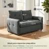 Sofá de 2 Plazas Tapizado en Lino con Acolchado Grueso, Diseño Capitoné para Espacios Pequeños 131x75x85 cm Gris... - Ogal.Es