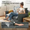 Sofá de 2 Plazas Tapizado en Lino con Acolchado Grueso, Diseño Capitoné para Espacios Pequeños 131x75x85 cm Gris... - Ogal.Es