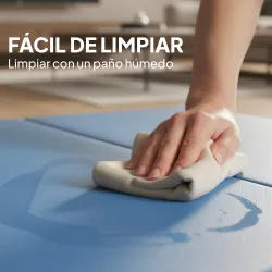 Colchoneta Gimnasia Plegable de Grosor 5 cm con Asas de Transporte para Yoga Aeróbic 240x120x5 cm Azul Claro - Ogal.Es