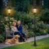 Set de 2 Farolas Solares de Jardín con Altura Ajustable 2 Modos de Brillo IP44 Impermeable para Terraza Patio Negro - Ogal.Es
