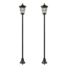 Set de 2 Farolas Solares de Jardín con Altura Ajustable 2 Modos de Brillo IP44 Impermeable para Terraza Patio Negro - Ogal.Es