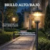 Set de 2 Farolas Solares de Jardín con Altura Ajustable 2 Modos de Brillo IP44 Impermeable para Terraza Patio Negro - Ogal.Es