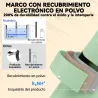 Conjunto de Jardín Plegable con 2 Sillas Plegables Mesa Redonda Estructura Metálica Electrofórica para Balcón Verde - Ogal.Es