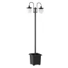 Farola Solar Exterior de Jardín con Macetero 2 Cabezales Impermeable IP44 Encendido/Apagado Automático Altura Aj... - Ogal.Es