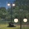 Farola Solar Exterior de Jardín con Macetero 2 Cabezales Impermeable IP44 Encendido/Apagado Automático Altura Aj... - Ogal.Es
