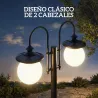 Farola Solar Exterior de Jardín con Macetero 2 Cabezales Impermeable IP44 Encendido/Apagado Automático Altura Aj... - Ogal.Es
