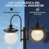Farola Solar Exterior de Jardín con Macetero 2 Cabezales Impermeable IP44 Encendido/Apagado Automático Altura Aj... - Ogal.Es