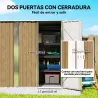 Cobertizo de Jardín Exterior Metálico 1,37 m² 163x89x163 cm con Techo Inclinado, Puertas con Pestillo y Guantes ... - Ogal.Es