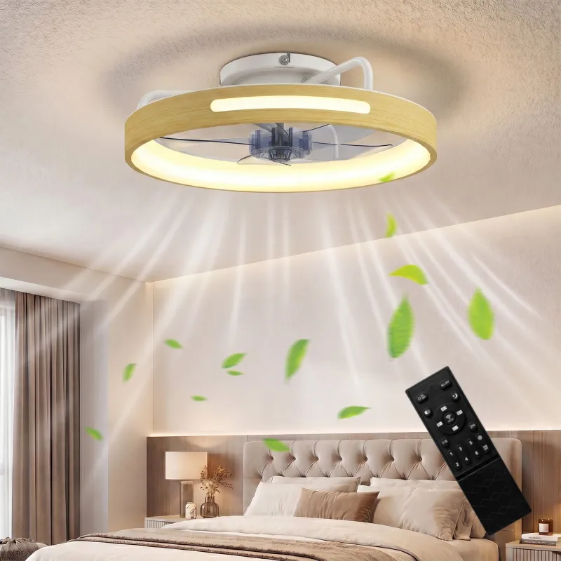 Ventilador de Techo con Luz LED 40 W Motor DC Reversible Mando a Distancia 6 Velocidades 3 Colores Temporizador ... - Ogal.Es