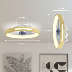 Ventilador de Techo con Luz LED 40 W Motor DC Reversible Mando a Distancia 6 Velocidades 3 Colores Temporizador ... - Ogal.Es