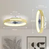 Ventilador de Techo con Luz LED 40 W Motor DC Reversible Mando a Distancia 6 Velocidades 3 Colores Temporizador ... - Ogal.Es