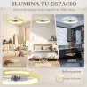 Ventilador de Techo con Luz LED 40 W Motor DC Reversible Mando a Distancia 6 Velocidades 3 Colores Temporizador ... - Ogal.Es