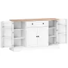 Aparador de Cocina con Cajón Estantes en las Puertas Estantes Ajustables Barra de Café 138x40x83,5 cm Blanco - Ogal.Es